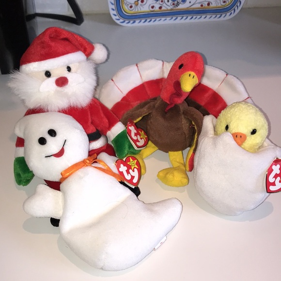 Set of 4 Ty holiday Beanie Babies - Picture 2 of 8